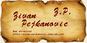 Živan Pejkanović vizit kartica